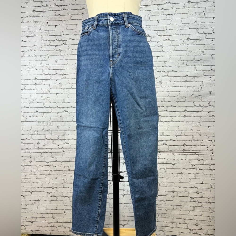 H&M | cotton blue high waist, high rise, mom jeans denim size 4